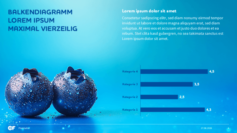 Modernes PowerPoint-Design mit klarer visueller Struktur - Diagrammfolie