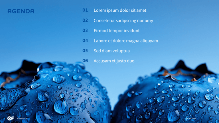 Modernes PowerPoint-Design mit klarer visueller Struktur - Agenda