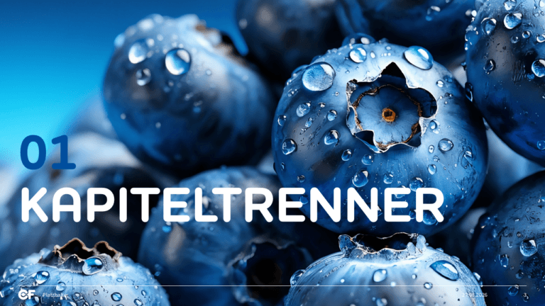 Modernes PowerPoint-Design mit klarer visueller Struktur - Kapiteltrenner